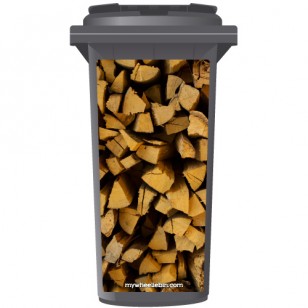 Stack Of Chopped Fire Wood Wheelie Bin Sticker Panel